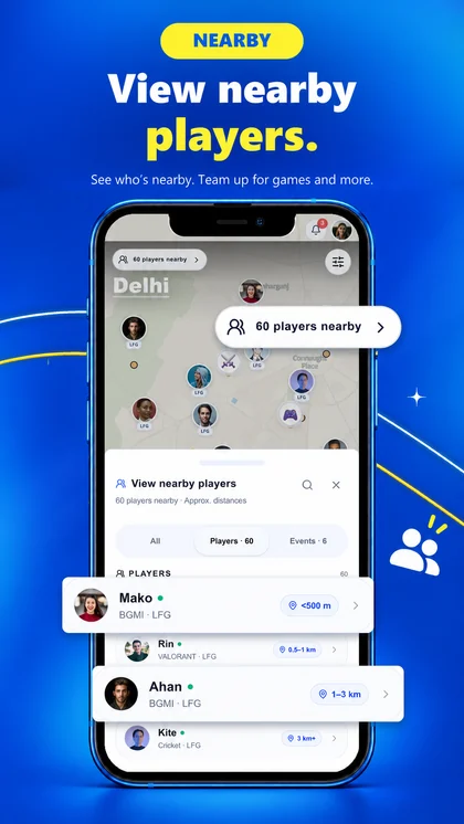 View nearby players