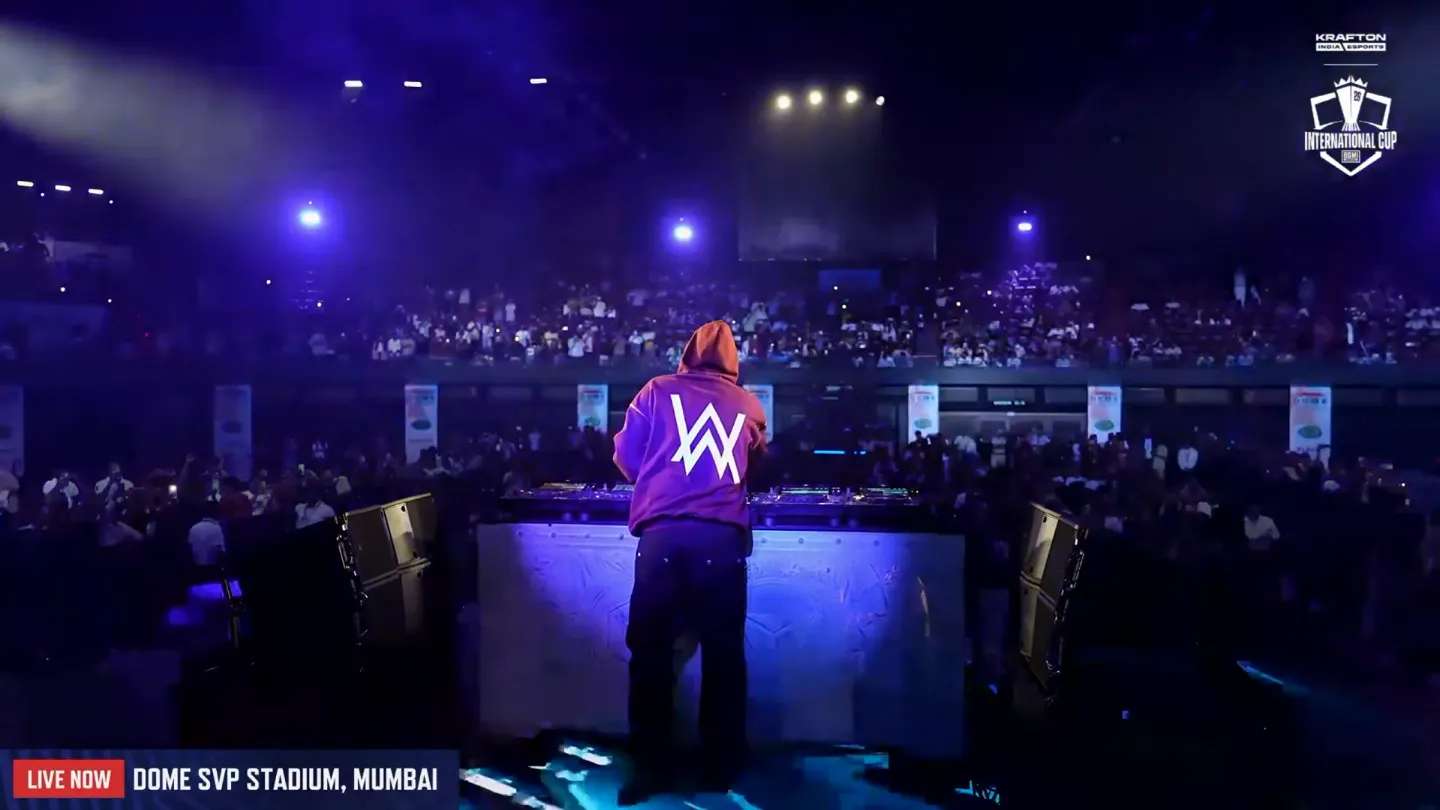 Alan Walker onstage during the BMIC 2026 opening ceremony at NSCI Dome in Mumbai, October 30, 2026